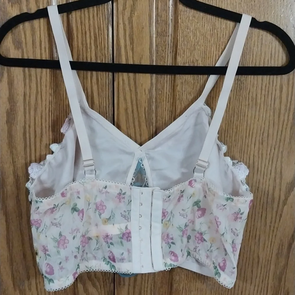 Victoria's Secret NWT Dream‎ Angels Lace-up Embroidered Corset Bra Size XXL